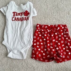 Joe Fresh White and Red Canadian Baby Bodysuit Set